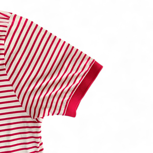 Vintage Ralph Lauren Polo Shirt Adult MEDIUM Pink White Stripe Small Pony 90s - Picture 7 of 9